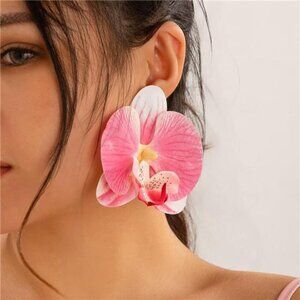 Orchid Flower Earrings – Colorful Statement Floral Jewelry, Nature-Inspired
